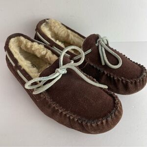Ugg Dakota Brown Suede Fleece Lined Slippers